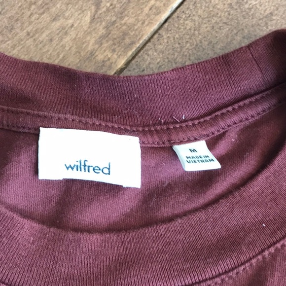 Aritzia Wilfred Jolie Crop Tshirt-Burgundy-Size M - Picture 3 of 10